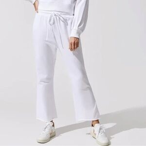 NWT Carbon 38 White Crop Flare Sweatpants